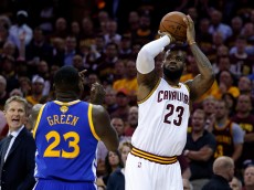 during Game Six of the 2015 NBA Finals at Quicken Loans Arena on June 16, 2015 in Cleveland, Ohio. NOTE TO USER: User expressly acknowledges and agrees that, by downloading and or using this photograph, user is consenting to the terms and conditions of Getty Images License Agreement.